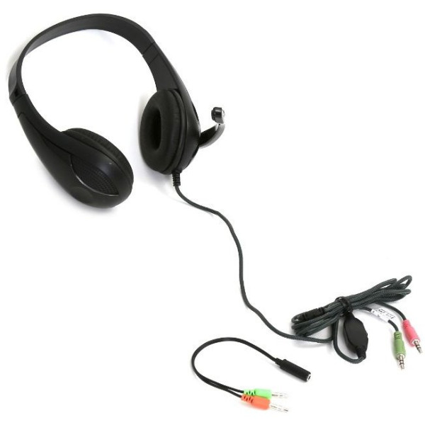 Auriculares con micrófono FREESTYLE FH4008B Black cable 2mt. 2xminiJack 3.5mm +adapt.1xminiJack Auriculares con micrófono FREESTYLE FH4008B Black cable 2mt. 2xminiJack 3.5mm +adapt.1xminiJack