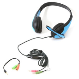 Auriculares con micrófono FREESTYLE FH4088B Azul cable 2mt. 2xminiJack 3.5mm