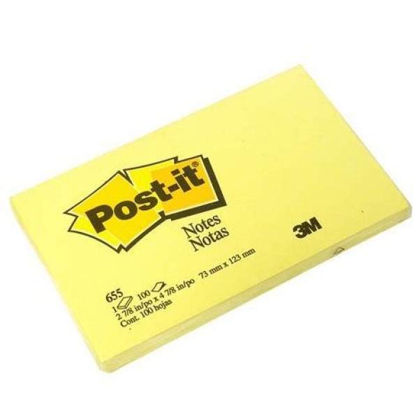 (12) Bloc notas POST-IT amarillo 76x127mm 100h/bloc