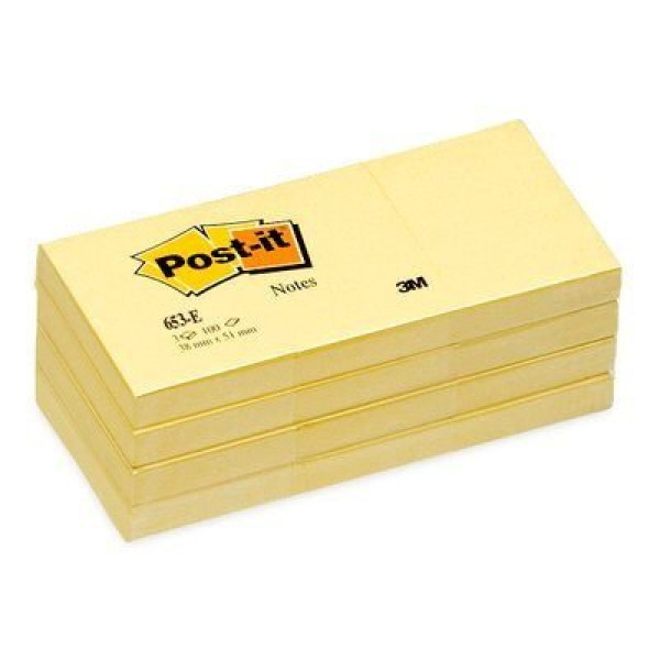 (12) Bloc notas POST-IT amarillo 38x51mm 100h/bloc