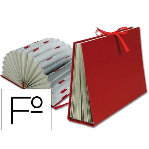 Carpeta LIDERPAPEL Fuelle clasificadora FOLIO Color Burdeos Carpeta LIDERPAPEL Fuelle clasificadora FOLIO Color Burdeos