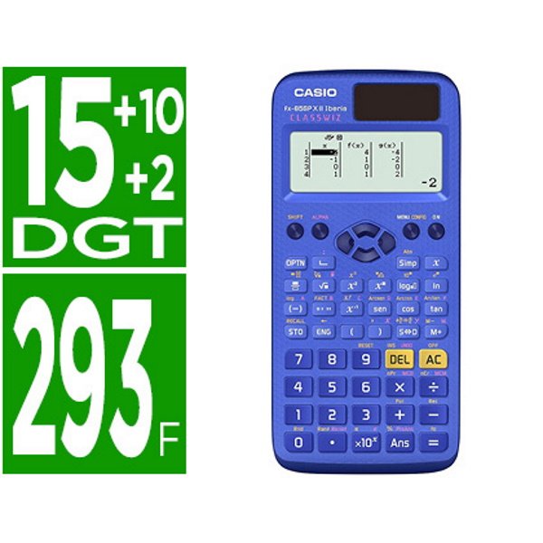 Calculadora CASIO FX-85SPXI: Cientifica 293 func. 9 mem., 15+10+2 dígitos, 16MB