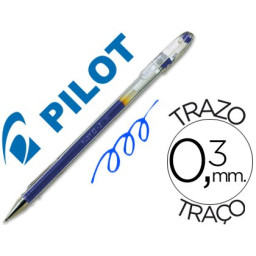Bolígrafo PILOT G-1 azul Tinta GEL. Trazo 0,3mm. Punta 0,5mm.
