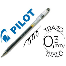 Bolígrafo PILOT G-1 negro Tinta GEL. Trazo 0,3mm. Punta 0,5mm.