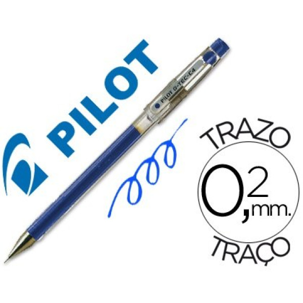 Rotulador punta aguja PILOT G-TEC C4 azul tinta de gel. 0,4mm. Fino y preciso.