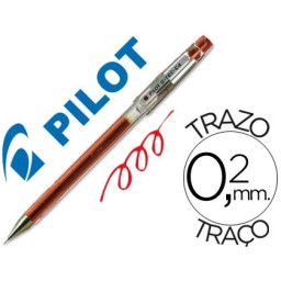 Rotulador punta aguja PILOT G-TEC C4 rojo tinta de gel. 0,4mm. Fino y preciso.
