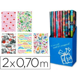 Rollo Papel  regalo Fantasia 2 x 0.70  60 gr. modelos surtidos