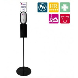 Kit TOTEM-LD THOMIL con dispensador gel automático (HADS004) sensor LD-BL, 4 pilas, blanco