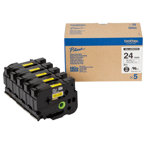 CINTA NEGRA S/AMARILLO 5UD 24X8