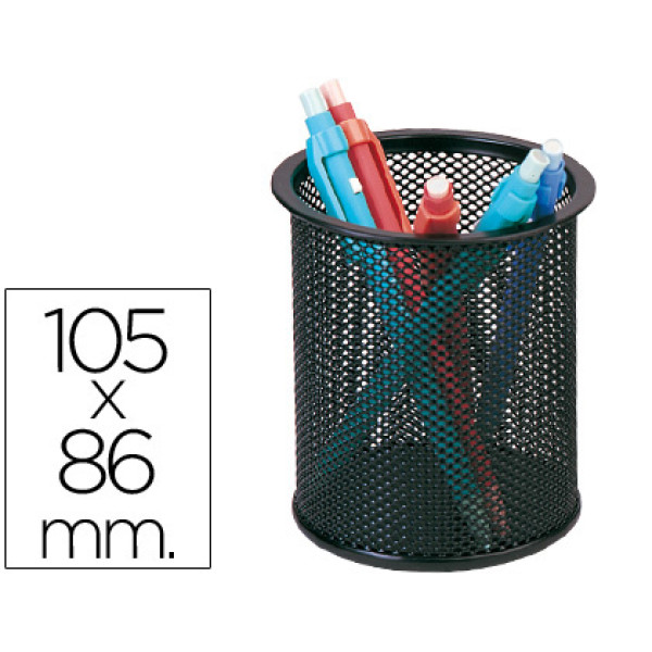 Cubilete portalapices Q-CONNECT metal redondo negr