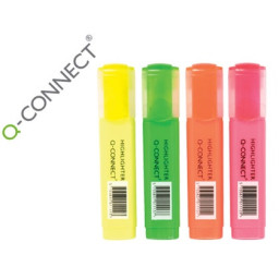 (4) Rotulador Q-CONNECT fluorescente surtidos punta biselada