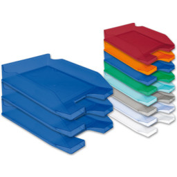 Bandeja sobremesa plastico Q-CONNECT azul transpar 340 X 240 X 70mm.