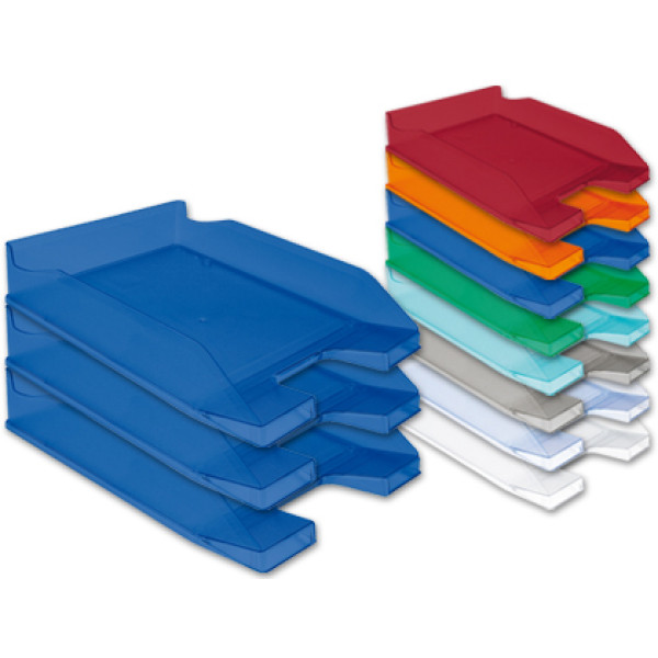 Bandeja sobremesa plastico Q-CONNECT azul transpar 340 X 240 X 70mm.