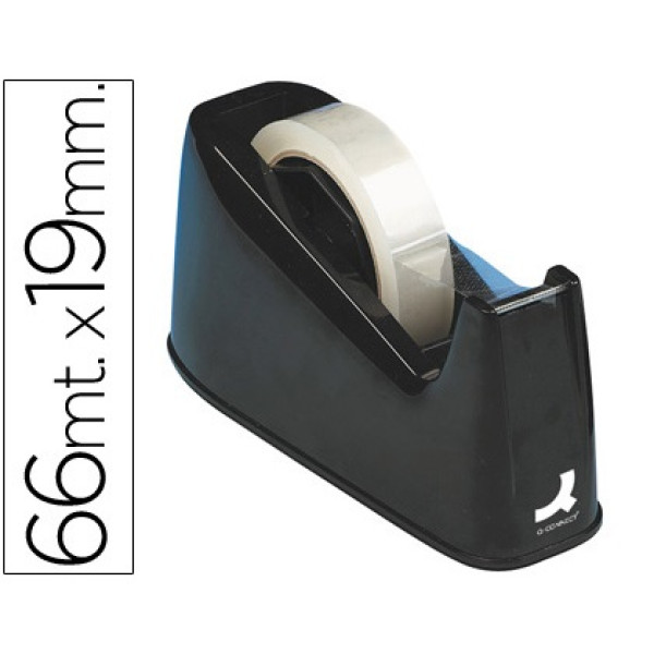 Portarrollo Q-CONNECT para cinta negro 33 y 66 mt.
