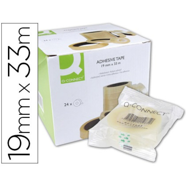 Cinta adhesiva Q-CONNECT encelofanada 33m. x 19 mm.