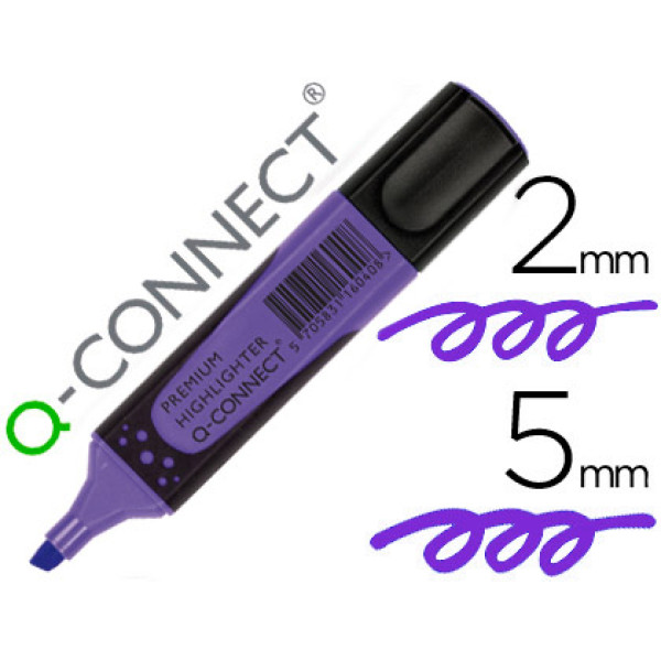 Rotulador Q-CONNECT fluorescente violeta Premium punta biselada sujeccion caucho