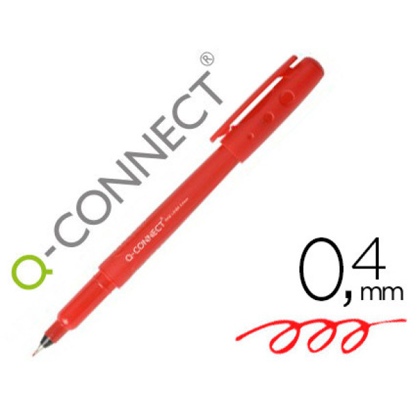 Rotulador Q-CONNECT Fine Liner Rojo 0.4 mm. Punta de fibra