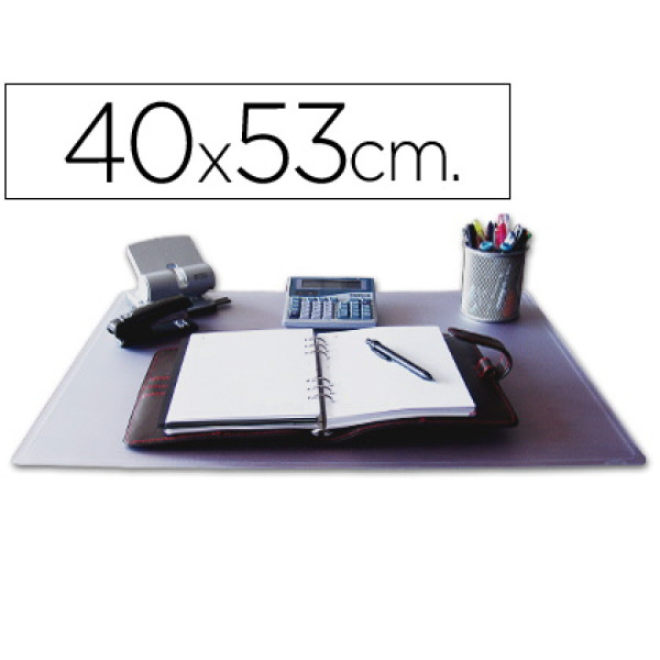 Vade sobremesa Q-CONNECT transparente 40x53cm material PVC antiestático y antideslizante (32644)