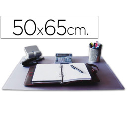Vade sobremesa Q-CONNECT transparente 50x65cm material PVC antiestático y antideslizante (32645)