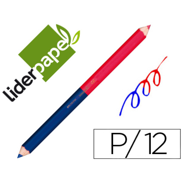 Lápices LIDERPAPEL colores rojo/azul Jumbo