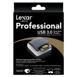 LEXAR Lector Pro USB  Dual Slot Reader LeCF I, CF II, SD, SDHC, SDXC