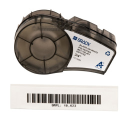 BRADY BMP21 Series Clear Polyester Labels with  White Printable Zone black on white 3/4