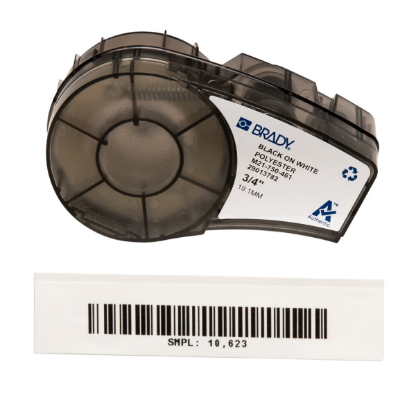 BRADY BMP21 Series Clear Polyester Labels with  White Printable Zone black on white 3/4