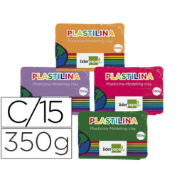 Plastilina LIDERPAPEL colores surtidos grande 15 unidades