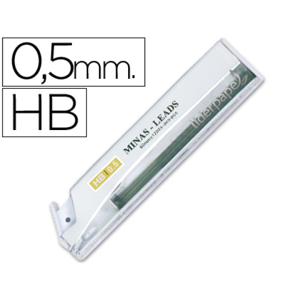 (12) Minas LIDERPAPEL grafito HB 0.5mm