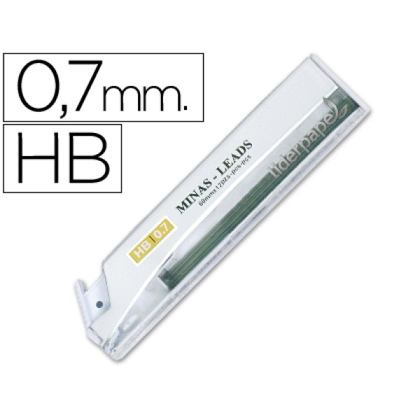 (12) Minas LIDERPAPEL grafito HB 0.7mm