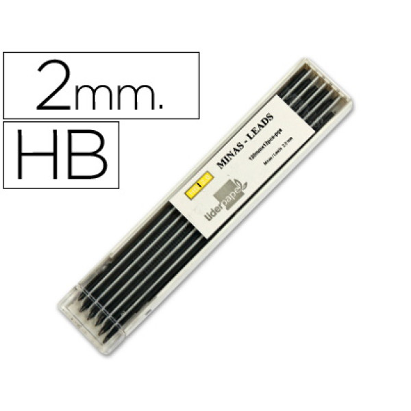 (12) Minas LIDERPAPEL grafito HB 2mm