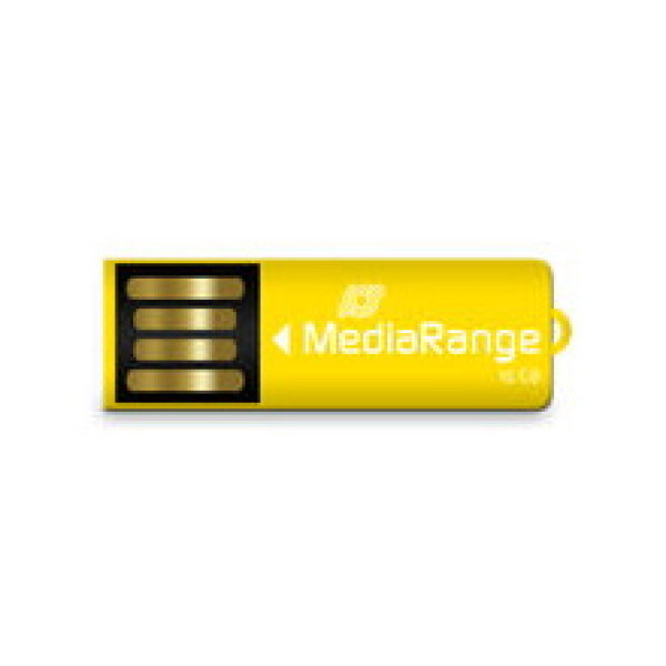 Memoria USB MEDIARANGE nano paper clip 16GB flash drive USB 2.0, pequeña 36x12x4mm, amarilla