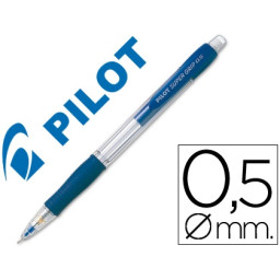 Portaminas PILOT Super grip azul (H-185-SL) 0,5mm. Mechanical pencil. Confortable rubber grip.