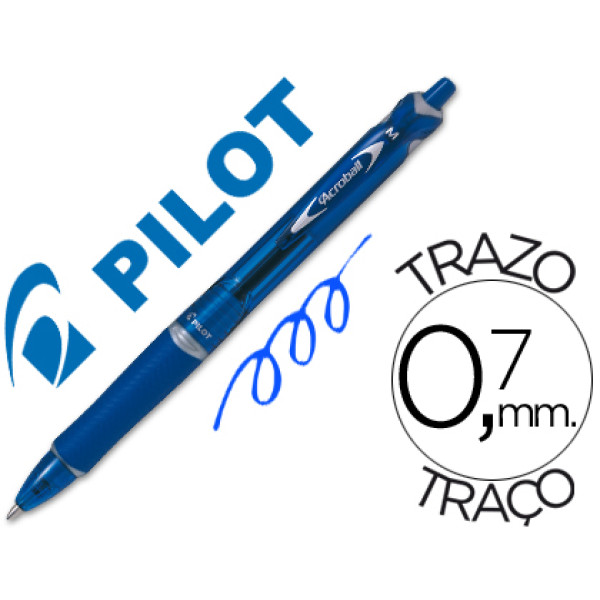 Bolígrafo PILOT Acroball retráctil tinta aceite azul