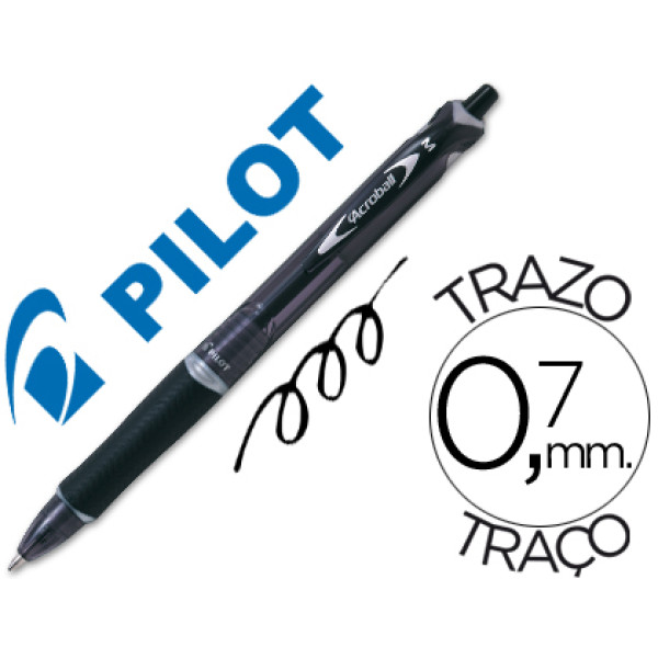 Bolígrafo PILOT Acroball retráctil tinta aceite negro Bolígrafo PILOT Acroball retráctil tinta aceite negro