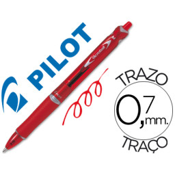 Bolígrafo PILOT Acroball retráctil tinta aceite rojo