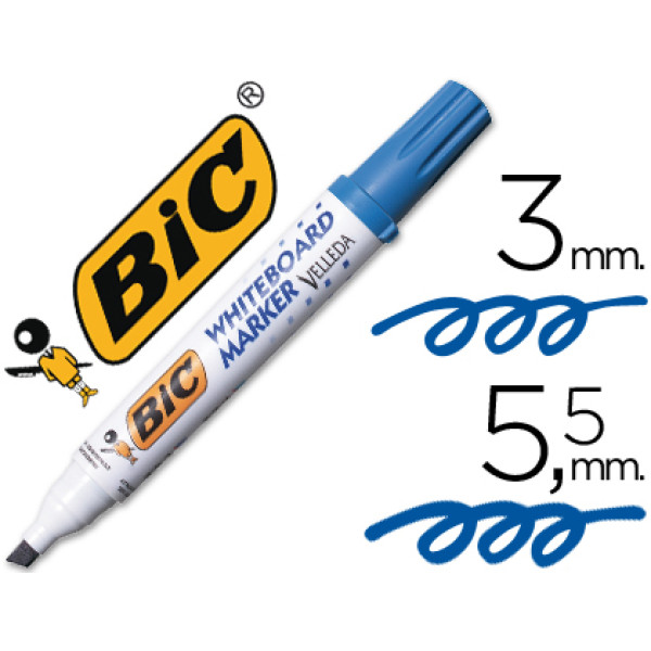 Rotulador BIC Velleda para pizarra azul