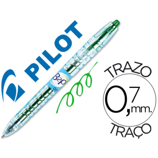 Bolígrafo tinta gel PILOT B2P verde reciclado Bolígrafo tinta gel PILOT B2P verde reciclado