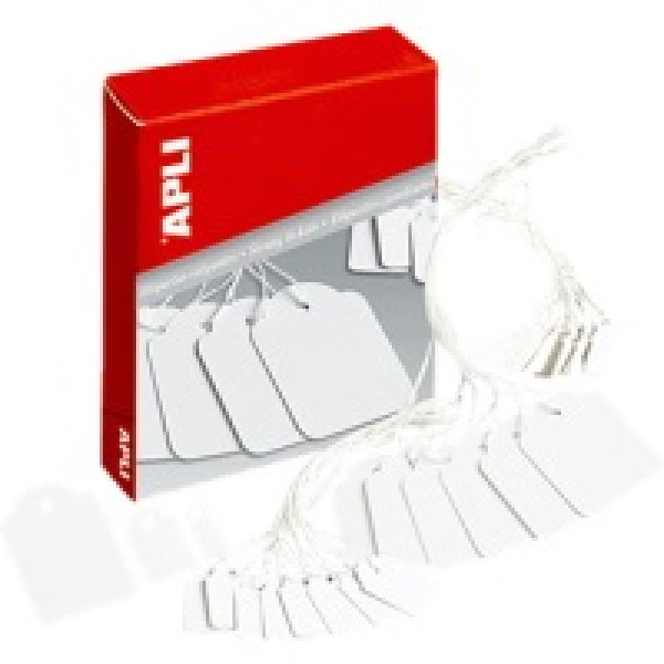 Etiq.APLI colgante 18x29mm blanco 1000u