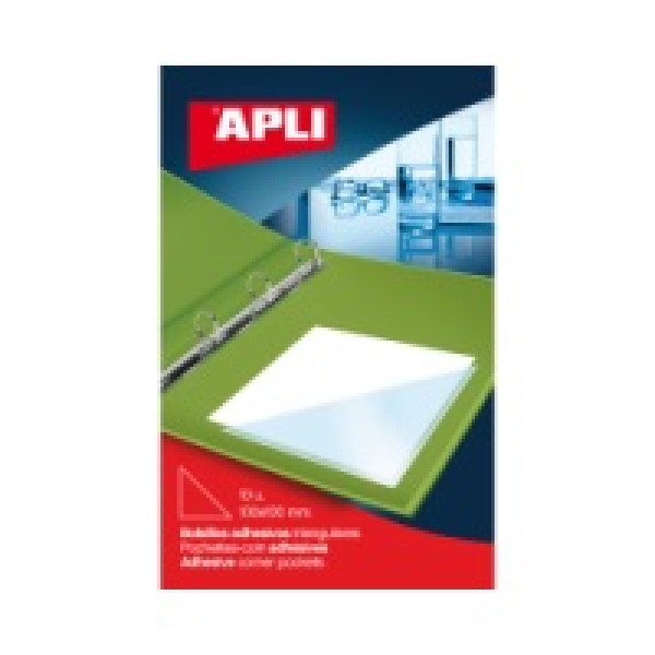 Bolsillo triangul. adh. APLI 100x100  10un.