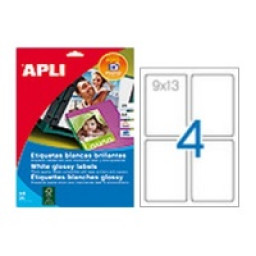 Etiq.APLI glossy adh.perm.10A4 foto 9x13 4et/hoja láser/fot.color