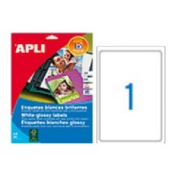 Etiq.APLI glossy adh.perm.10A4 199,6x289,1 1et/hoja láser/fotoc.color