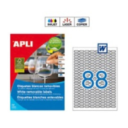 Etiq.APLI joyería 45x8 pol.25A4 adhes.removible