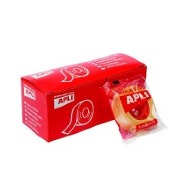 Cinta adhesiva APLI transparente (12 un) 12x33mm en bolsa