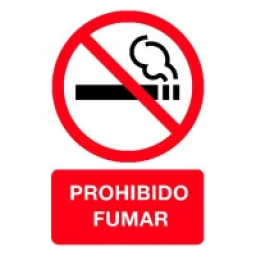Etiq.APLI señal prohibido fumar 120x180mm XL (2un)