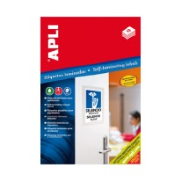Etiq.APLI laminada señalización 84,5x 54mm 60un poliv/color