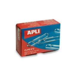 100 Clips APLI Nº2 niquelados 32mm