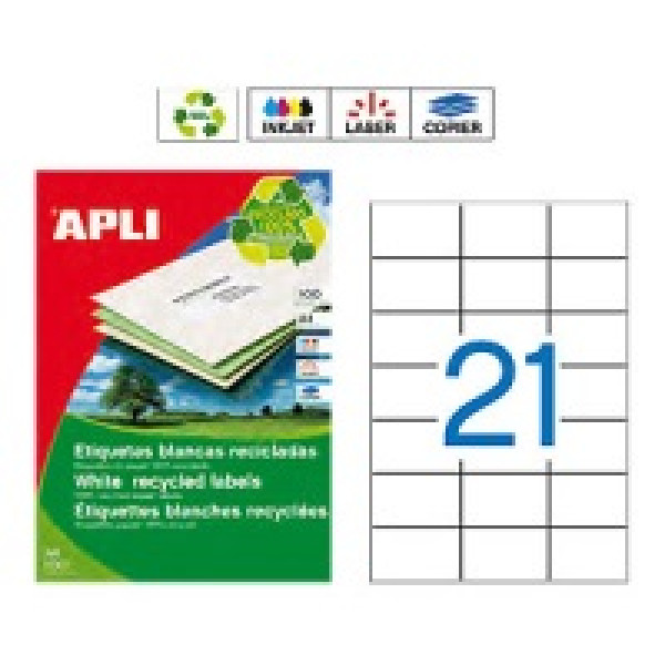 Etiq.APLI 70x42.4   poliv.100A4 2100un. recicladas