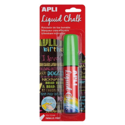 (1) Liquid Chalk APLI punta cuadrada 15mm verde rotulador de tiza líquida, fácil de borrar