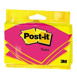 Bloc notas POST-IT 76x127mm rosa neón envase blister *